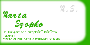 marta szopko business card